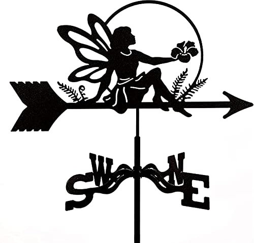 ANCNA-U Girouette à vent en métal avec âne fée elfe Matador Ornement Matador Indicateur de direction du vent Jardin cour Toit Girouette Outil de mesure professionnel, fée elfe