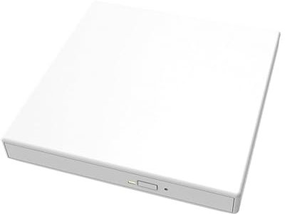Lecteur de CD DVD Externe CD24x DVD16x graveur de CD Portable Lecteur de Disque Externe pour Ordinateur de Bureau, Blanc