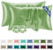 BEDELITE Satin Kissenbezug 40 x 80 Grasgrün - Kopfkissenbezug 2er Set Weich wie Seidenkissenbezug 40x80 Sommer mit 2 Haargummis für Haar und Haut, Similar to Silk Pillowcase Pillow Cover