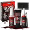 Festicy 3 Faux Sang Halloween XL Set 2025 I 50ml de faux sang, 50ml de faux sang spray, 40g faux sang coagulé, éponge & pinceau I Faux sang maquillage Halloween I Faux sang lavable