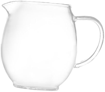 Sharplace Pichet à crème en verre, théière à café avec poignée, verrerie, verseur de lait Transparent, pichet à thé en verre, 400ml 10cmx6cm