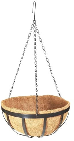 Panier à suspendre en noix de coco | Pot de fleurs à suspendre en coquille de noix de coco | Support de plantes à suspendre | Panier rond pour la maison et le jardin