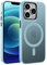 ORDA für iPhone 12 Pro Max Hülle 6.7 Zoll Kompatibel mit MagSafe,Magnetisch Handyhülle für iPhone 12 Pro Max Case Durchscheinende Matt Rückseite Dünn Stoßfest Schutzhülle hellblau