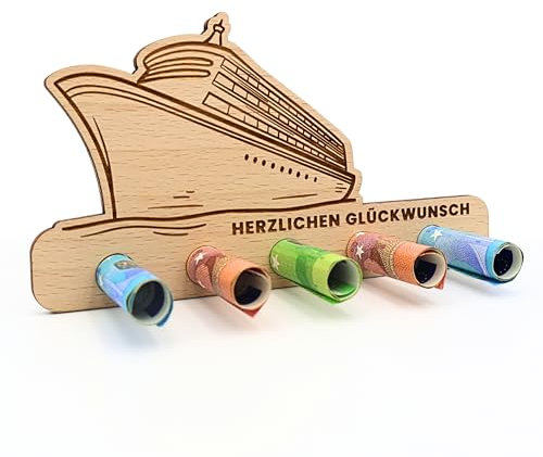 ZUKLA kleine Verpackung für Geldgeschenk Reise - Geschenke für Reisende - Geldgeschenk Schiffsreise - Reisekasse für die Kreuzfahrt - Reisegutschein Geschenk Verpackung
