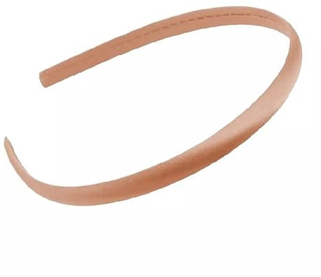 Thin Satin Covered Plain Band Hair Band Headband In Mixed Shades. 1cm (0.4 Inch) (Rose Gold)