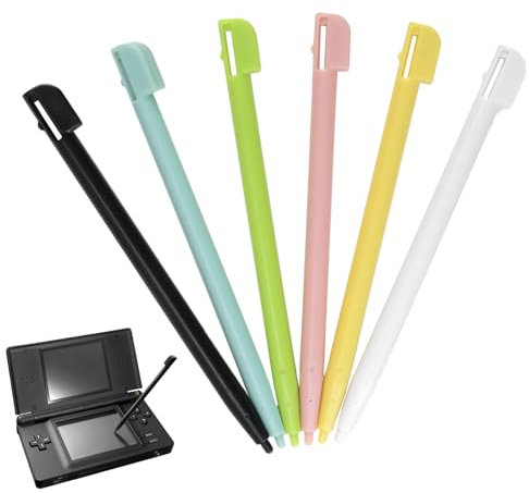Pack de 6 Stylet DS pour Nintendo NDS DS Lite DSL NDSL, Stylo Plastique Accessoires de Console de Jeu (6 Couleurs)