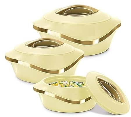 Casserole Set for kitchen Item Casserole Gift Inner Stainless Steel Casserole Steel Hot Box Insulated Casserole Grade Hot & Cold Hot Box for Serve Chapatti, Curry, Dishes, Keeps Food hot & Fresh Roti