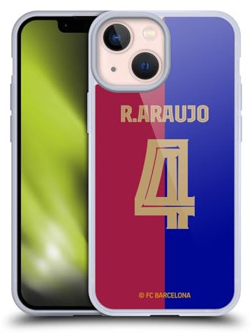 Head Case Designs Licenza Ufficiale FC Barcelona Ronald Araújo 2024/25 Giocatori Home Kit Custodia in Gel [Protezione di Grado Militare] Compatibile con Apple iPhone 13 Mini E Compatibile con MagSafe