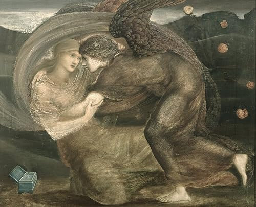 POSTERIIk Vintage Leinwand Ölgemälde Poster Kunstwerke Amor und Psyche von Edward Burne Jones Druckgrafik für Office Home Decor 60x90cm