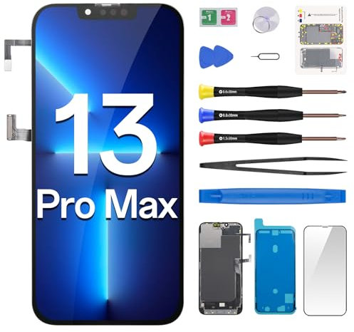 CYKJGS for iPhone 13 Pro Max Screen Replacement with Earspeaker Flex Cable Proximity Sensor 6.7 3D Touch LCD Display Digitizer Full Assembly Front Glass Repair Fix Tools Kit A2484 A2641 A2644
