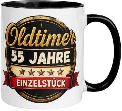 55. Geburtstag Mann Geschenk Tasse | Oldtimer – 55 Jahre Einzelstück | 55ter Geburtstag - Witziges Geburtstagsgeschenk Männer | Lustige Geburtstagstasse mit Spruch 55 Geburtstag | Made in Germany