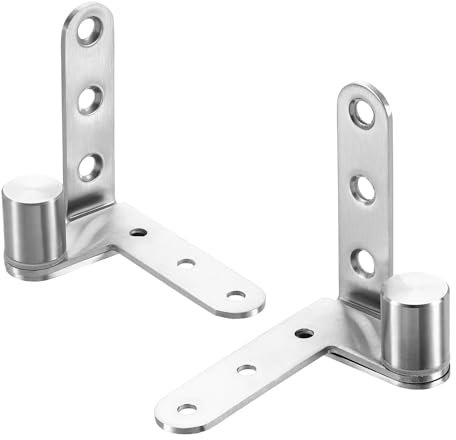 sourcing map Bisagra de puerta pivotante de 180 grados, herrajes resistentes de acero inoxidable para puerta de valla de bar de café mínimo de 25 mm de grosor, peso máximo de 44 libras, color plateado