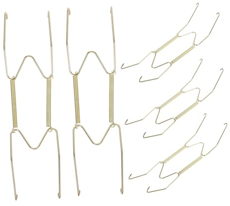 ELAYARD Support Mural en Acier Inoxydable Doré pour Assiettes Crochets Pivotants de W, Capacité Lourde et Antidérapante, pour Maison et Lieux Commerciaux