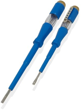 FIXTEK 2 Pcs Voltage Tester Electric Screwdriver Pen AC 100–500V Slotted Test Pen with Safety Insulated Handle & Pocket Clip
