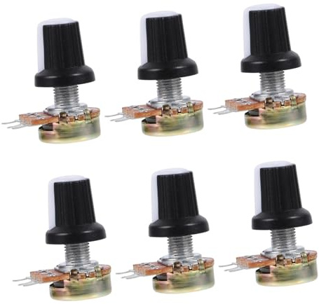 FONDOTIN 10 Stück Teiliges Einstellbarer Linearer Knurled schaft potentiometer mit Drehknopf Vielseitig für Verstärker Lüfter und Lampen zur Präzisen Strom Spannungsregelung Kompakt und