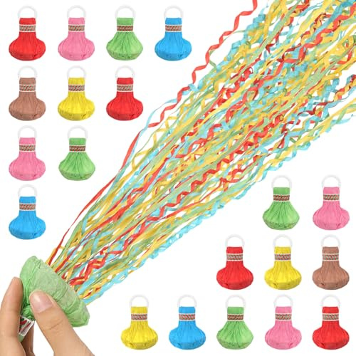 20 Pièces Serpentin Multicolor Serpentins à Lancer à La Main Lancer Serpentins Serpentins en Papier à Lancer Bombe Serpentin Fete pour Anniversaire Mariage Noël Carnaval (Couleur Aléatoire)