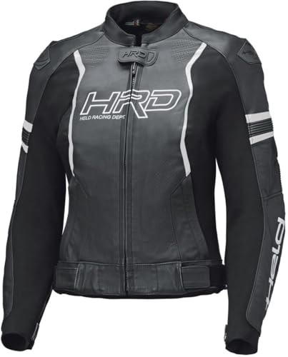 Held Street Rocket 4 Damen Motorrad Lederjacke, schwarz/weiß, 22
