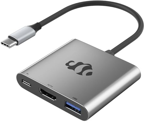 NIMO 3-in-1 USB C Hub, Portable Adapter Multiport Accessories with 4K HDMI Output, 100W PD Fast Charging, USB 3.0 Port, Plug and Play Digital AV Converter for Switch, Tablets, Monitor and More