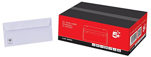 5 Star Envelopes Wallet Peel and Seal 100gsm White DL Ref [Pack of 500]