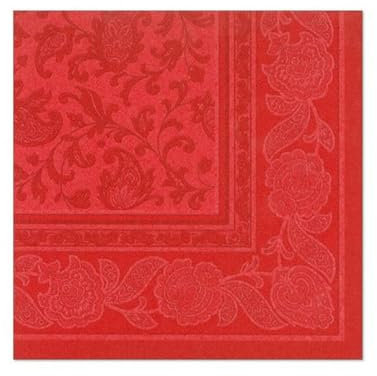 20 Servietten ROYAL Collection 1/4-Falz 40 x 40 cm rot Ornaments