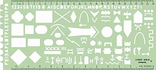 Linex 1374S Truppenschablone, NATO-Militärsymbole, Taktische Zeichen gemäß APP-6A, Tuschenoppen, 275 x 125 mm