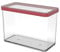 Rotho Loft rechteckige Vorratsdose 2.1l mit Deckel und Dichtung, Kunststoff (SAN) BPA-frei, transparent/rot, 2.1l (20.0 x 10.0 x 14.2 cm)
