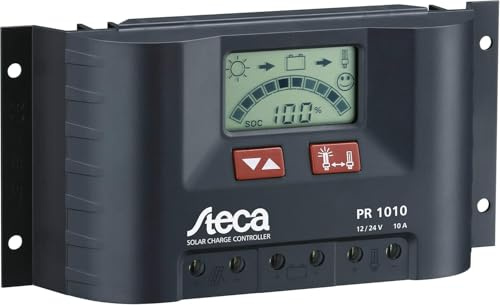 Steca PR1010 Solarladeregler mit LCD Display und Lastausgang für 12V Verbraucher bis 10A