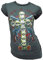 Amplified Damen T-Shirt Grau Anthrazit Official Guns N Roses Tattoo Cross Skull Rock Star Vintage L 42