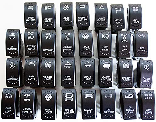 Symbol Kippschalter Wippschalter Schalter Auto Boot KFZ LKW Licht 12V 24V (Hintere Arbeitsbeleuchtung - LED Work Lights JJ36)