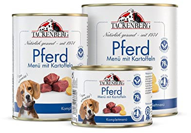 TACKENBERG Pferd mit Kartoffeln Nassfutter Dose für Hunde - Hundefutter in Premiumqualität - natürlich getreidefrei - 12 x 800 g