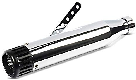 Craftride Exhaust Muffler Straight for Cafe Racer Scrambler and Chopper chrome Silencer