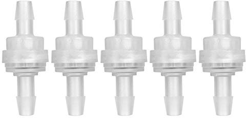 Fafeicy 5Pcs Kunststoff-Rückschlagventil, Durchscheinend Einwegventil, 3,8 mm/4,9 mm Innendurchmesser, 6,0 mm Der feinste Außendurchmesser, zur Wasseraufbereitung, Maschinenbau (6mm)