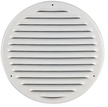 Steinberg14 Griglia di Ventilazione Rotonda 200mm - Bianco con Zanzariera - Copertura di Ventilazione - Registro di Scarico Aria