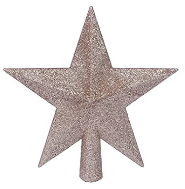 YYCRAFT - Puntale per albero con stella glitterata, 20 cm, colore: Champagne