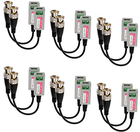 OTOTEC 6 PAIRS (12pcs) Passive Mini CCTV BNC Video Balun Transceiver Cable for BNC Male Cable Via CAT5/5E/6 Twisted Pair Transmitter CCTV Security Camera System