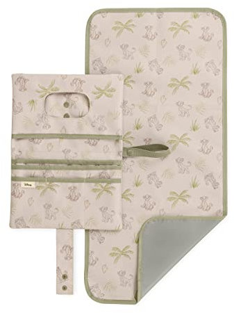 hauck Change N Walk, Disney Simba Beige - Borsa Porta Pannollini con Fasciatoio Portatile e Pieghevole - Organizer da Appendere al Passeggino, Ideale per il Viaggio, Lavabile