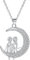 Hifeeled Schwester Halskette Sterling Silber 925 Damen Kette Mond Anhänger Original Freundschaft Halskette für Schwester Freunde Frauen Schmuck Geschenk