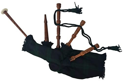 INLIFE Spielbarer Dudelsack für Kinder im typischen Schottendesign Grün-Schwarz,0.67kg,70058