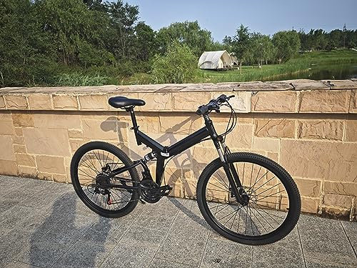 WSIKGHU 26 Zoll Mountainbike für Erwachsene Fahrrad Faltbares 21 Gang Mountainbike, Höhenverstellbares Mountainbike mit Doppelscheibenbremsen Vorne und Hinten aus Kohlenstoffstahl (85% Vormontiert)