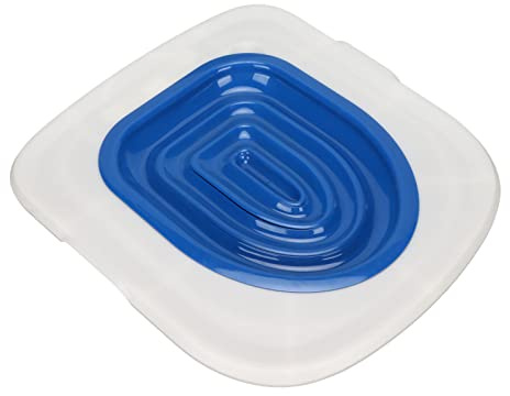 Kit D'entraînement de Toilette pour Chat, Entraîneur de Toilette Professionnel pour Chat, Siège de Toilette D'entraînement pour Chat, Entraîneur de (Plateau Blanc, 1 Support Intérieur Bleu)