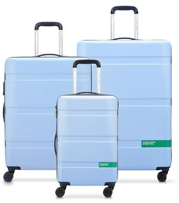 United Colors of Benetton Now Hartschalengepäck mit Spinnrollen, Hellblau, 3-teiliges Set, 19/23/27 Zoll, Hell, blau, 3 Piece Set 19/23/27 Inch, Jetzt! Hartschalengepäck mit Spinnrädern