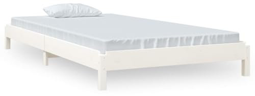QZZCED Tagesbett Luxus-Betten Schlafzimmer-Betten Hotelbetten Stapelbett Weiß 100x200 cm Massivholz Kiefer für Schlafzimmer, Hotels, Wohnungen
