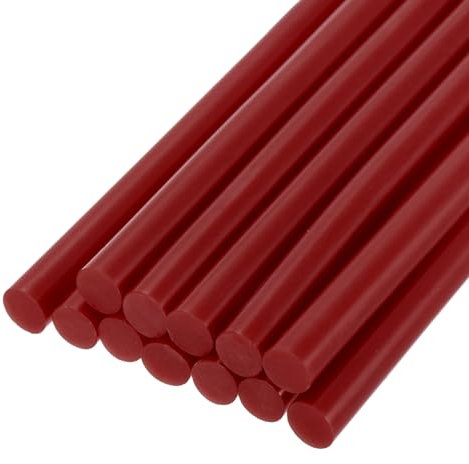 QUARKZMAN Mini Stick Colla a Caldo per Pistola Colla a Caldo 7mm x 200mm Rosso Vino 12pz