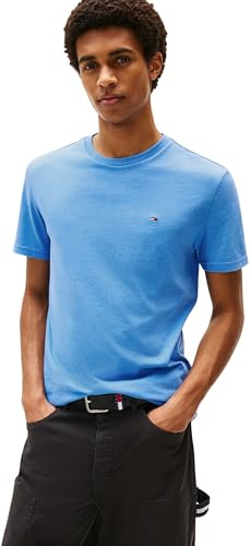 Tommy Jeans Herren T-Shirt Kurzarm Tee Rundhalsausschnitt, Blau (Copenhagen Blue Htr), XS