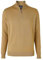 THE SAVILE ROW COMPANY LONDON Men's Merino Wool Knitted Zip Neck Jumper - Tan - Medium