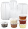 JRSHIRLEYLTD Lot de 55 récipients alimentaires ronds avec couvercles - En plastique réutilisables - Avec couvercles - Pour sauces, salades, chutney - 100 ml