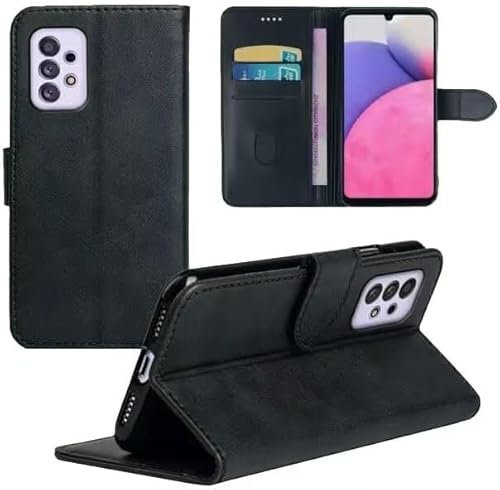 Aiziki Case For Motorola Moto E15/G05 Wallet Premium Leather Flip Case with Card Slots Magnetic Closure Kickstand Shockproof Protective Compatible with motorola E15/G05 Phone Case-Black