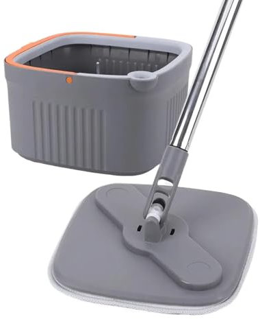 MY HOMIE Microfiber Spin Mop and Buckets Sets with Telescopic Steel Handle, Self Separation Water System, 360° Rotation with Microfiber Mop Head, Sustainable High Absorption Mops for Cleaning Floors