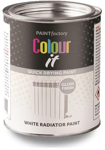 AOC24 - White Radiator Paint 300ml - White Gloss Finish Quick Drying Paint Tin - All Purpose Interior Exterior Use Hard Wearing Brush On Paint - White Paint for All Radiators (1)