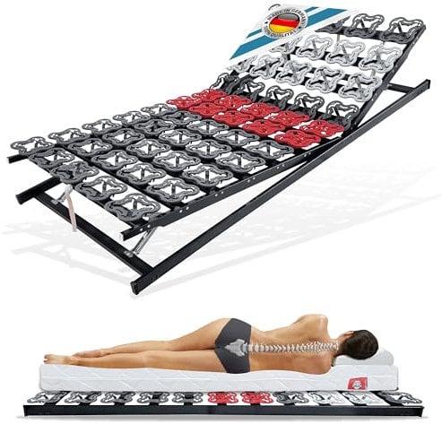 Matratzen Perfekt 5 Zonen Verstellbarer Tellerrahmen Terra Med T-Flex - Federteller 200 Kg belastbar 12,5 cm Höhe Härteregulierung (100 x 200)